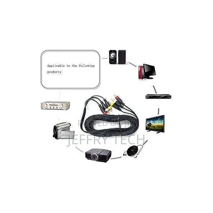 5mtrs Heavy Duty Long AV Audio Video Cable 3RCA