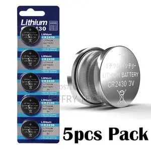 CR2430 Battery, Lithium, Tear Strip (5 Batteries) Also Reffe