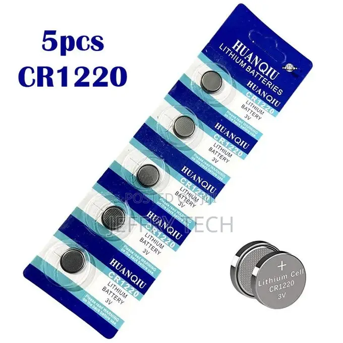 Huanqiu 5pcs/Card 3V CR1220 Coin Battery Lithium DL1220 Butt