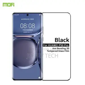 Huawei P50 Pro Screen Covered Tempered Glass Film(Black)