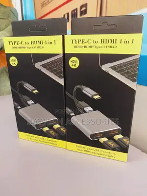 4 in 1 Usb Type C Hub With 2 Hdmi( at 30hz)/Usb3.0 Pd Charge