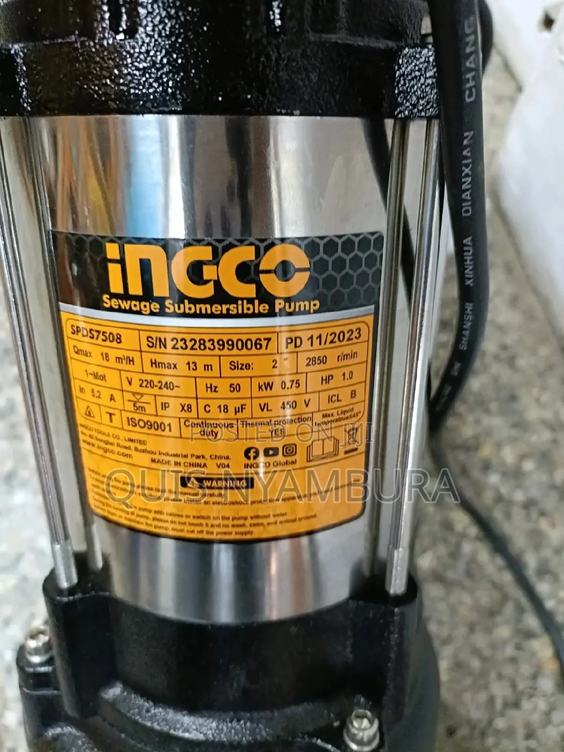 Submersible Sewage Pump 1hp