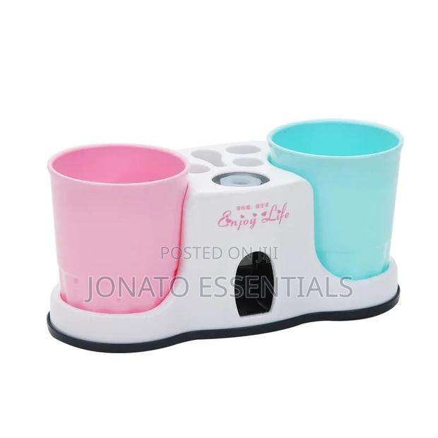 Toothbrush Holder And Toothpaste Dispenser With 2 Cups - thumbnail 2