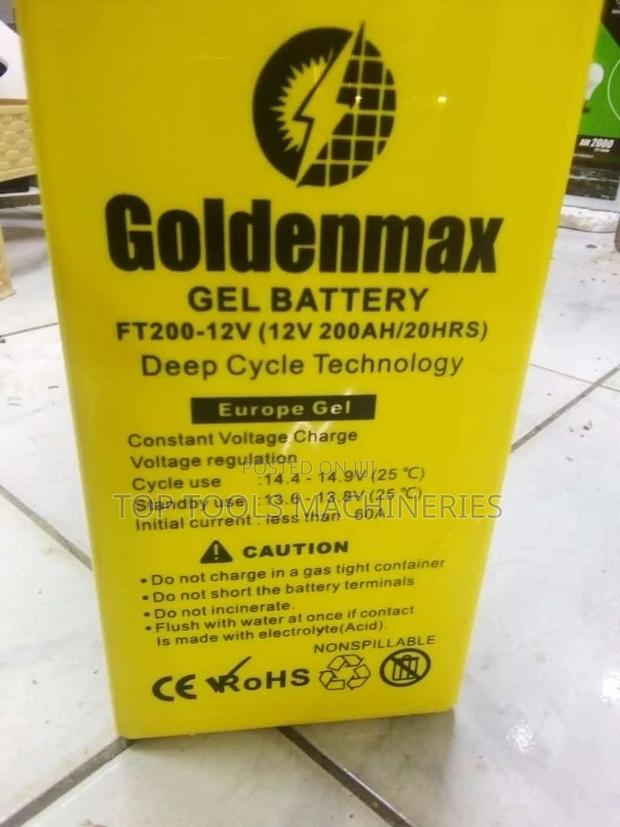 Original Goldenmax 200ah 12V Gel Slim Battery - thumbnail 3