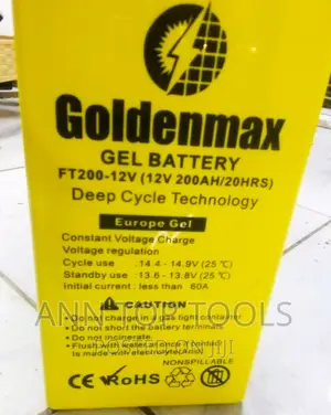 Original Goldenmax 200ah 12V Gel Slim Battery
