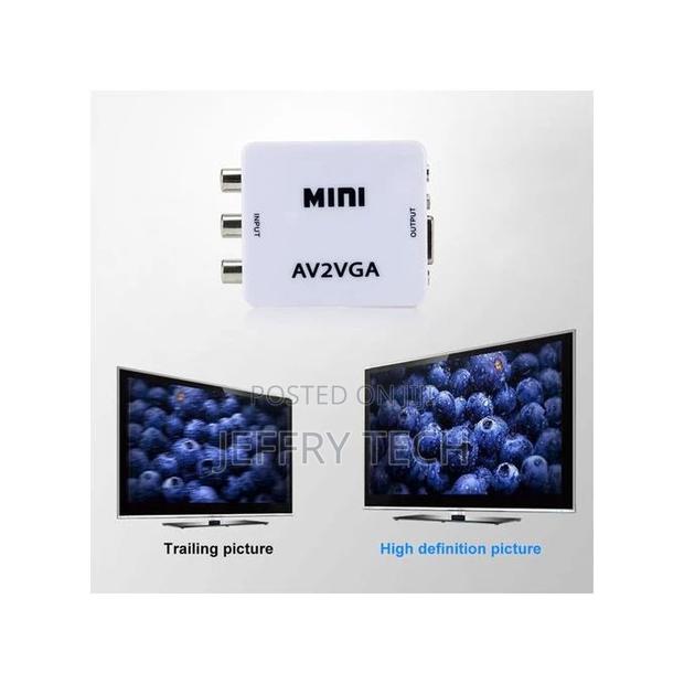 Mini AV2VGA Video Converter Convertor Box AV RCA CVBS To