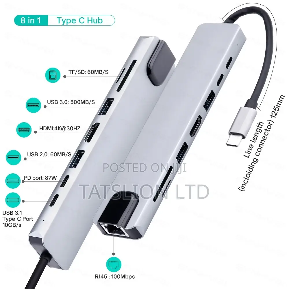 11 in 1 USB C HUB Type C Adapter to Hdmi-Compatible VGA N