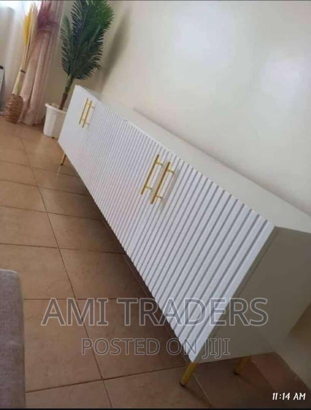 Golden White Tv Stand (6 Ft)
