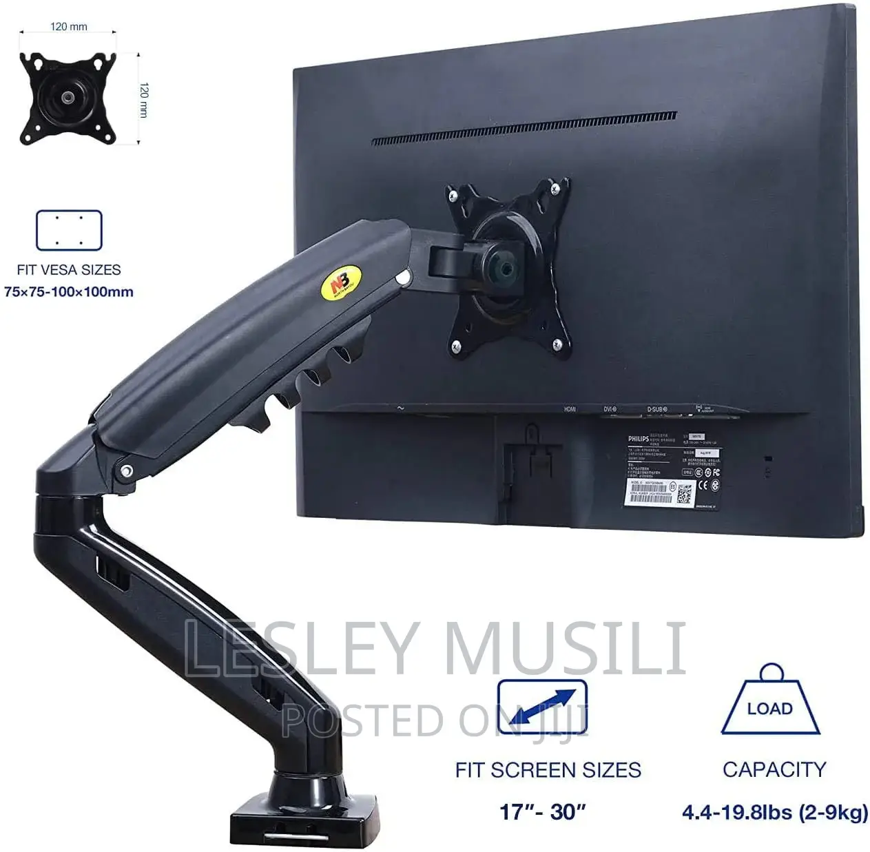 Single Arm Mount for 17′′ – 30′′ Monitors(F80)