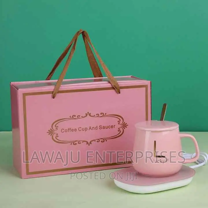 Pink Coffee Warmer Mug Gift Set