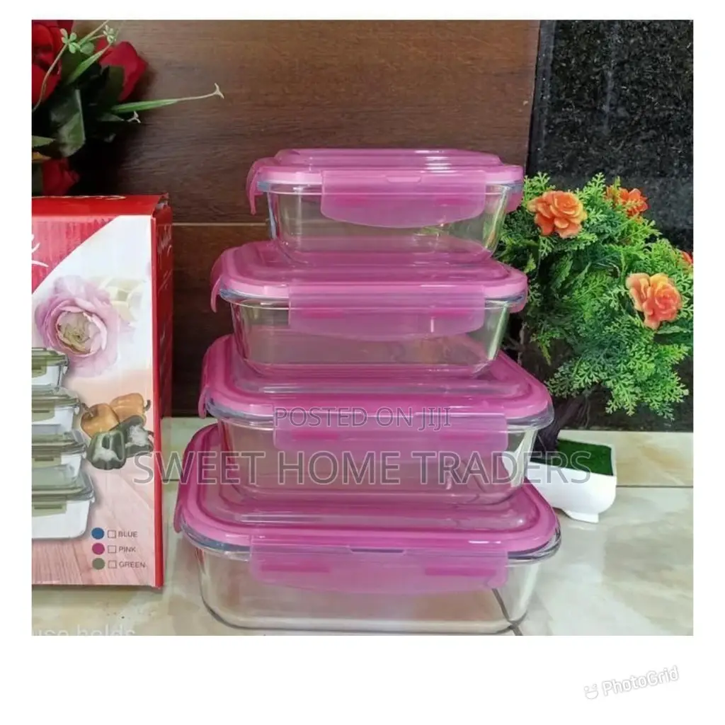 4PCS Glass Food Containers/ Food Storage Set
