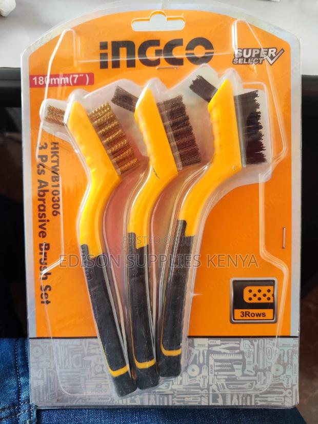 Wire Brush Ingco Abrasive Brushes Set Steel, Brass, Nylon