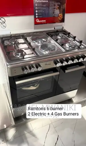 Ramtons Cooker 4 Gas + 2 Electric 90X60 INOX Cooker- Rf/498