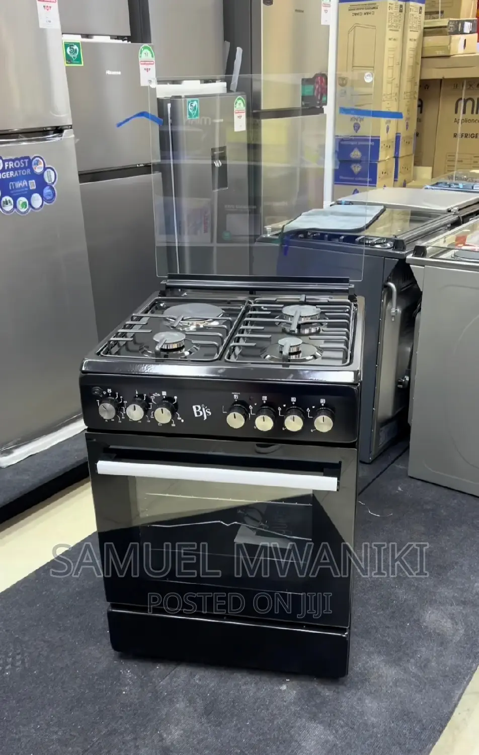 BJ'S 60X60 3 GAS +1 Hot Plate With Turbo-Fan Standing Cooker