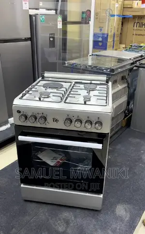 BJ'S 60X60 3GAS+1 Hot Plate Turbo-Fan Standing Cooker Silver