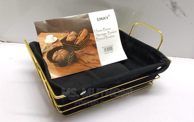 Gold Frame Black Cloth Storage Basket Available in Two Shape