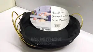 Gold Frame Black Cloth Storage Basket Available in Two Shape