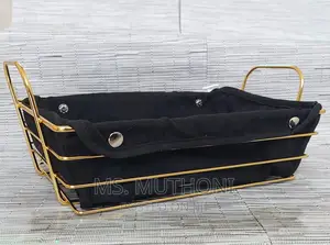 Gold Frame Black Cloth Storage Basket Available in Two Shape