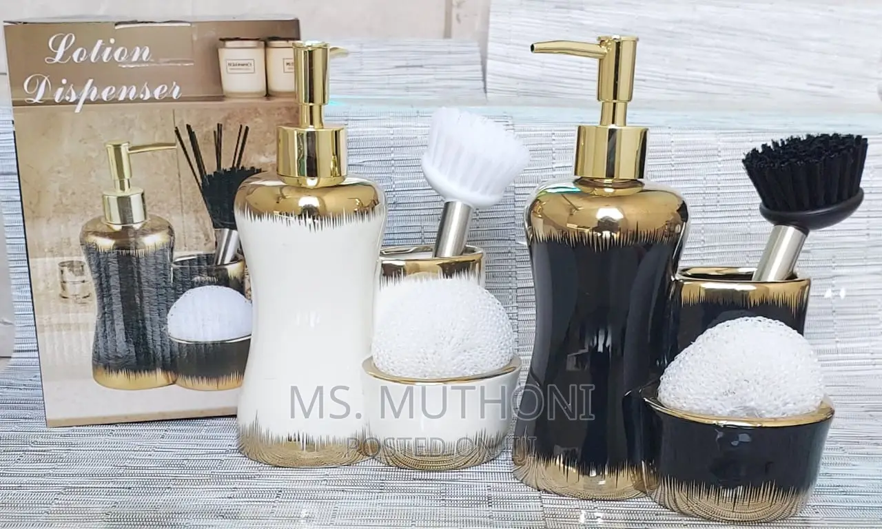 Combined 3 Level Ceramic Lotion / Soap Dispenser With 2 Slot