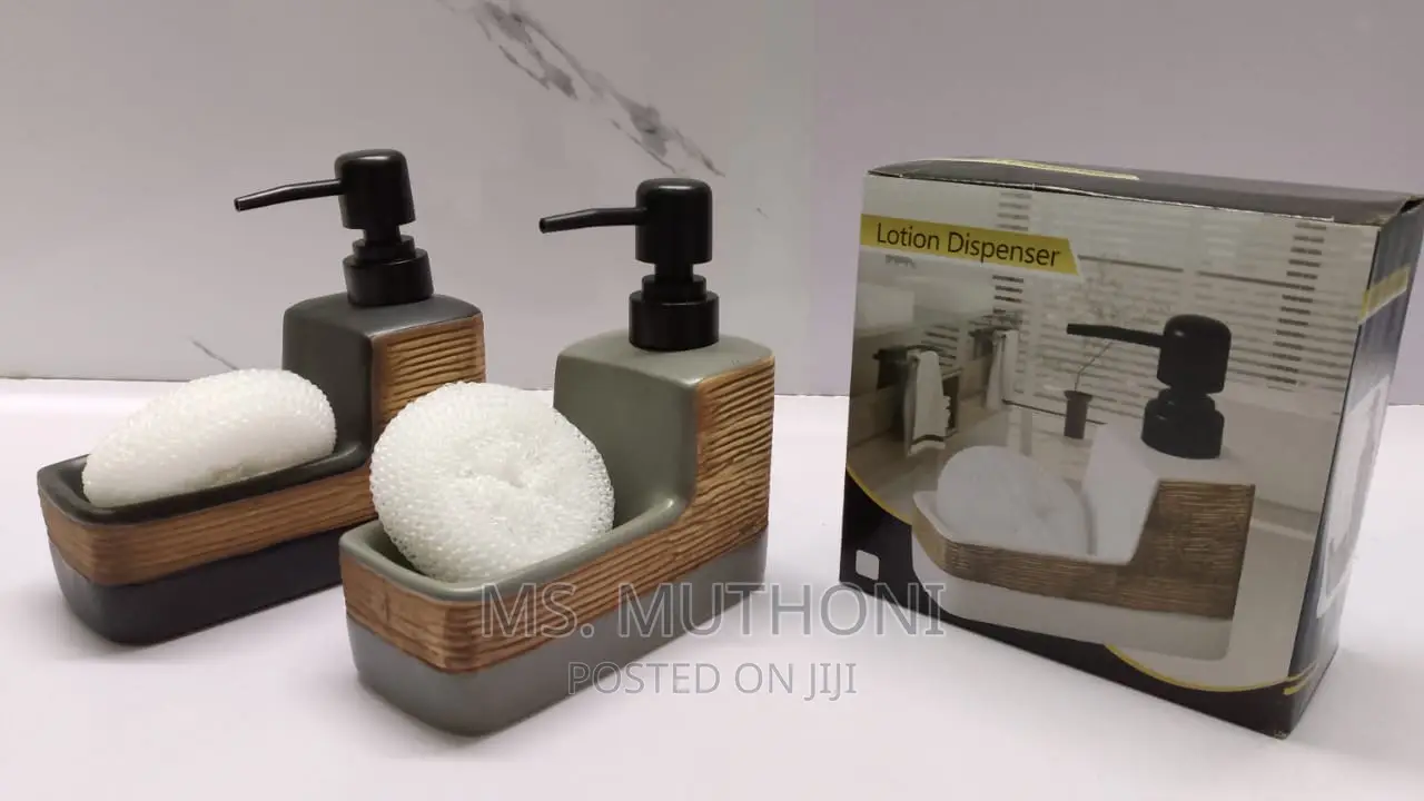 Rectangle Shape Ceramic Lotion /Soap Dispenser Withwash Pad