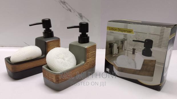 Rectangle Shape Ceramic Lotion /Soap Dispenser Withwash Pad - main view