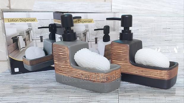 Rectangle Shape Ceramic Lotion /Soap Dispenser Withwash Pad - thumbnail 2