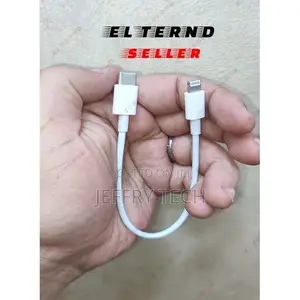 Short Power Bank Cable From Type C to iPhone for Charging An