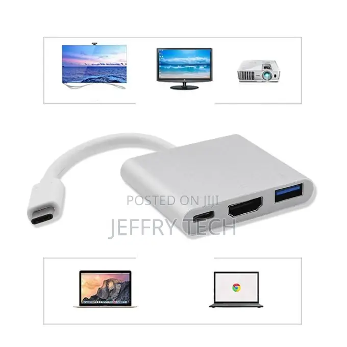 USB 3.1 to HDMI + 3.0 Adapter Aluminum Housing Converter Cab
