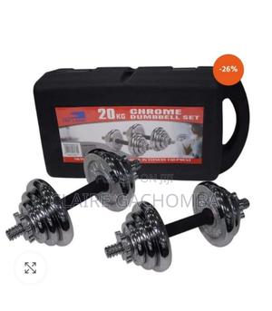 New Chrome Dumbell Set 20 Kgs. - thumbnail 2