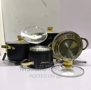 High Quality Haus Roland 8pc Granite Golden Cook Nserve Pots