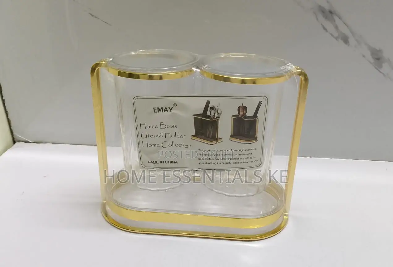 Acrylic 2slot Cutlery Drainer Tray in Golden Stand-3 Options
