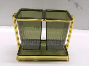 Acrylic 2slot Cutlery Drainer Tray in Golden Stand-3 Options
