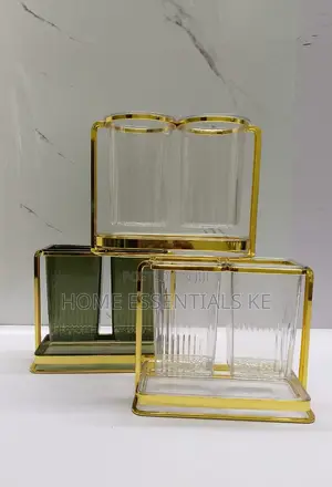 Acrylic 2slot Cutlery Drainer Tray in Golden Stand-3 Options