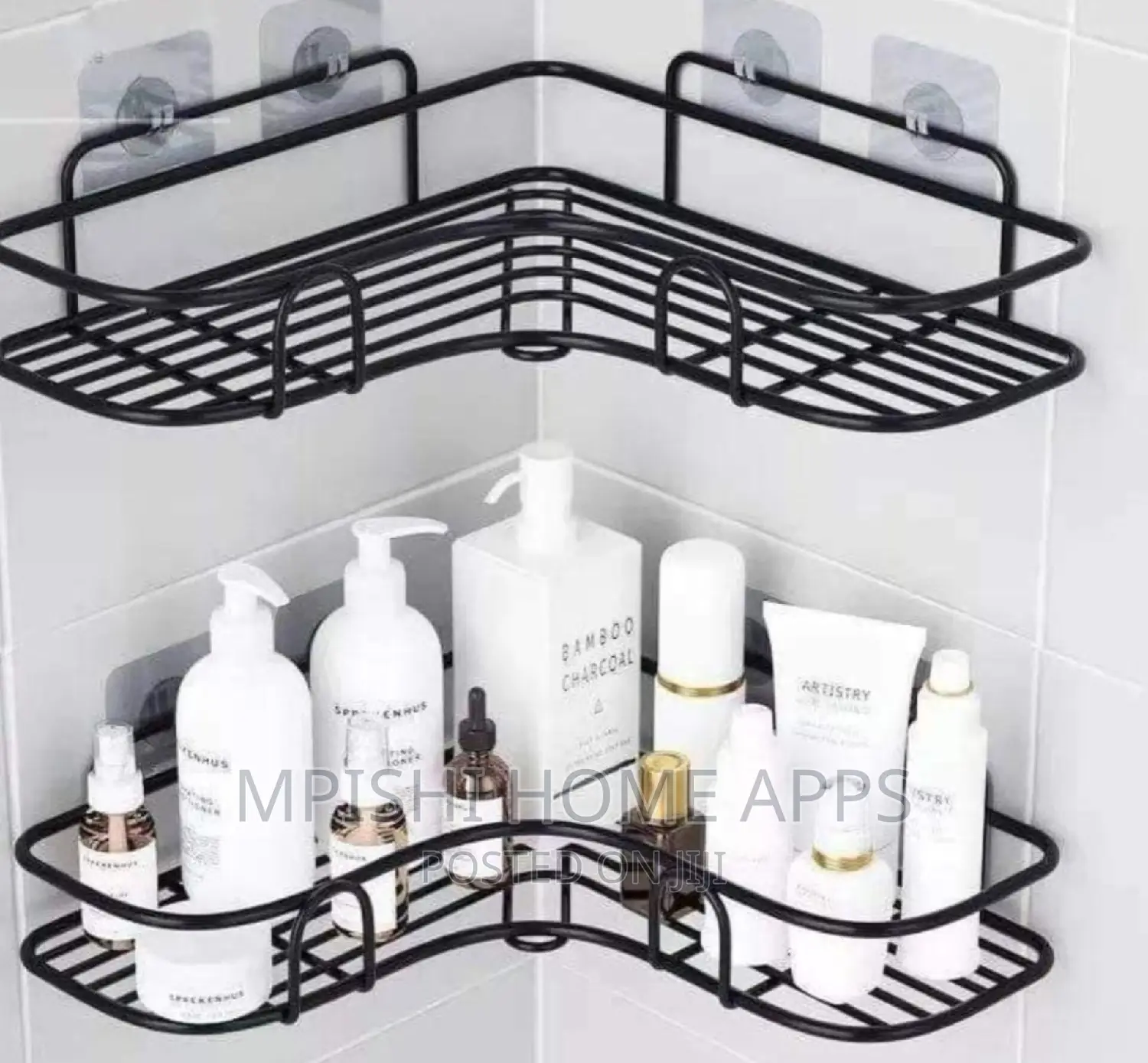 Metallic Corner Triangular Bathroom/Kitchen Organizer