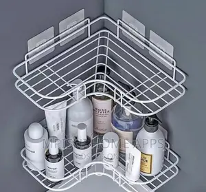 Metallic Corner Triangular Bathroom/Kitchen Organizer