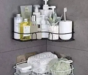 Metallic Corner Triangular Bathroom/Kitchen Organizer