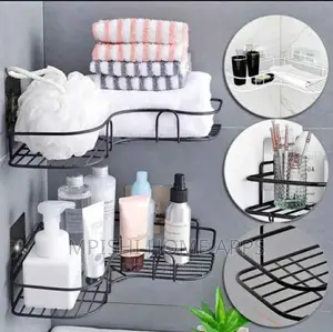 Metallic Corner Triangular Bathroom/Kitchen Organizer