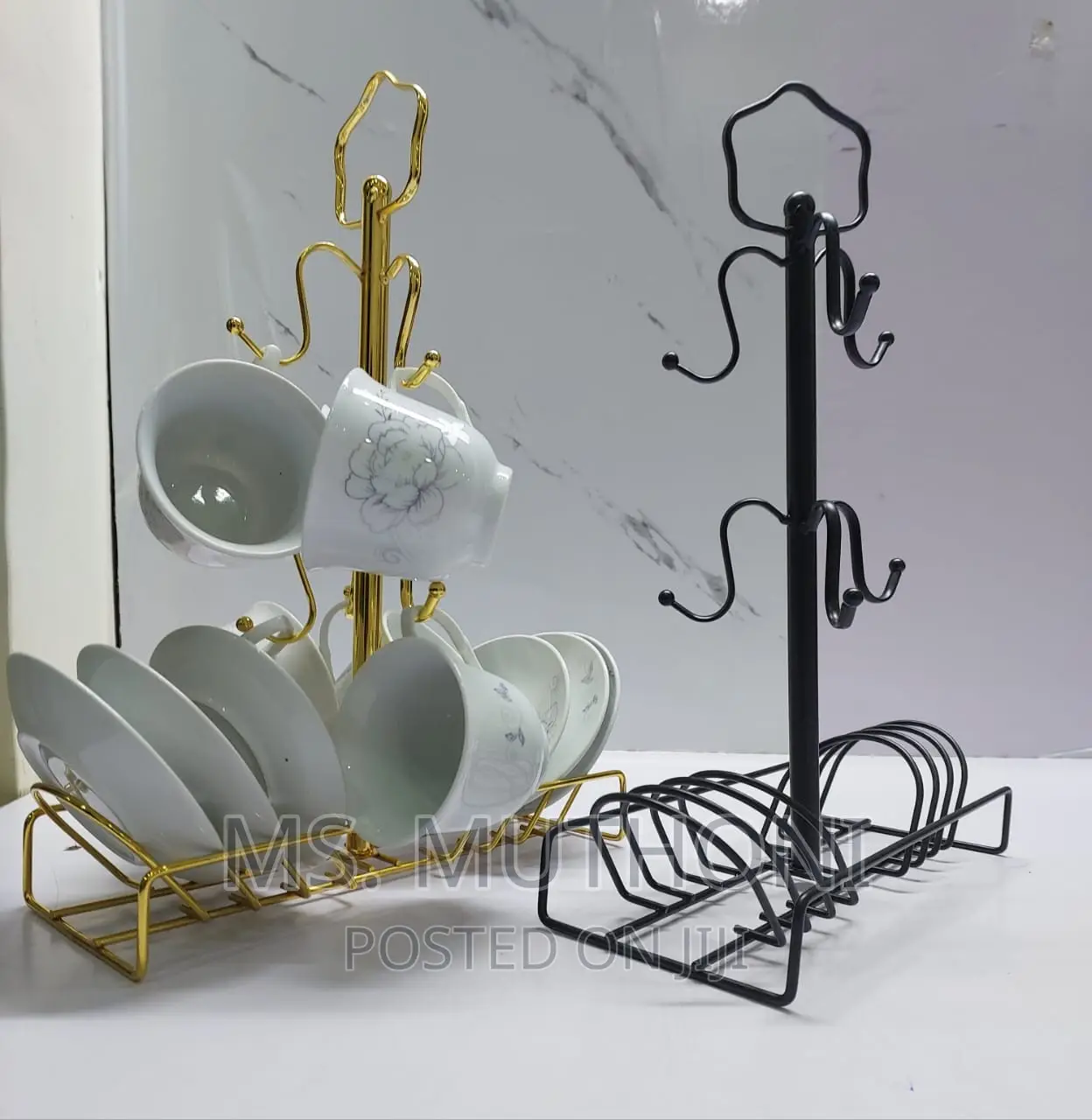 Detachable Metallic Holder for 6 Cups 6 Saucers