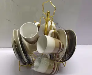 Detachable Metallic Holder for 6 Cups 6 Saucers