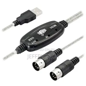 USB MIDI Cable Adapter, USB Type a Male to MIDI Din 5 Pin In