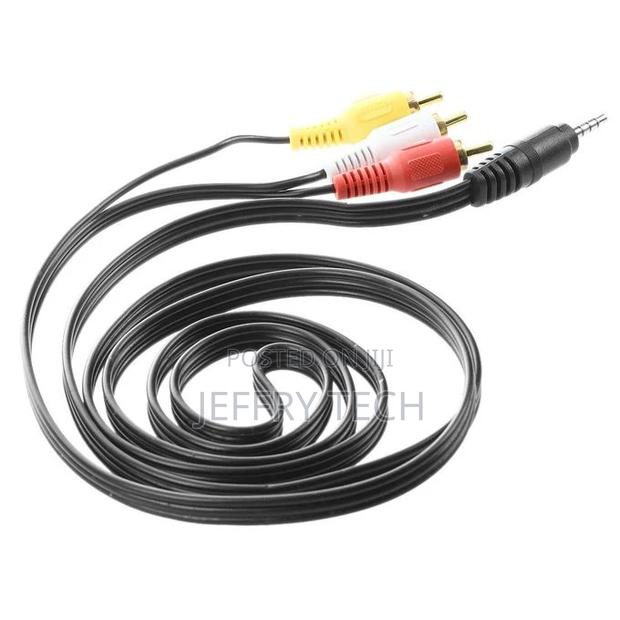4.9ft 3.5mm Plug to 3 RCA Male Adapter AV Extension Cable Fo - thumbnail 2