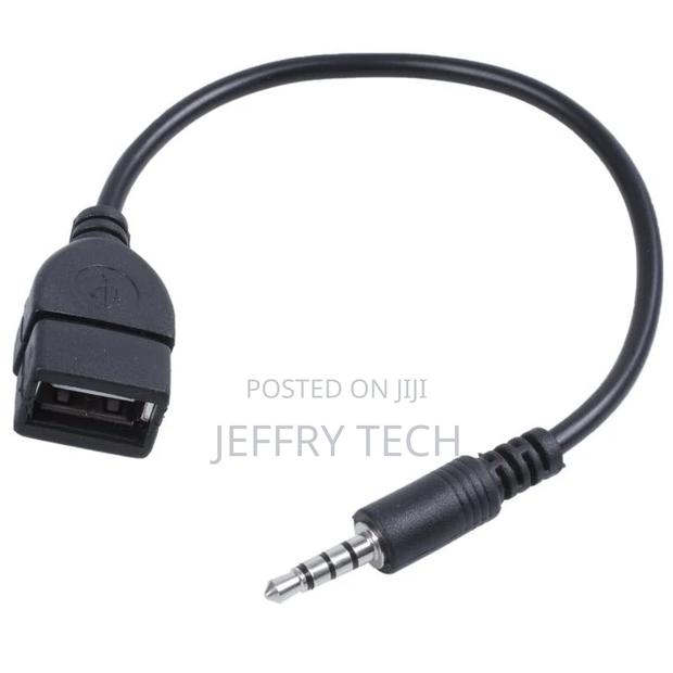 USB Jack, AUX, 3.5 Mm Jack for Audio Data Charging Cable Bla