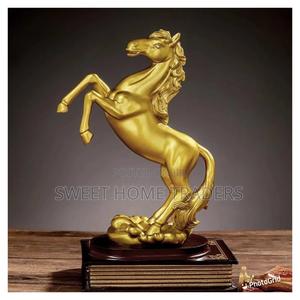 Modern Horse Statue Home Decor Animal Ornament Gold - thumbnail 2