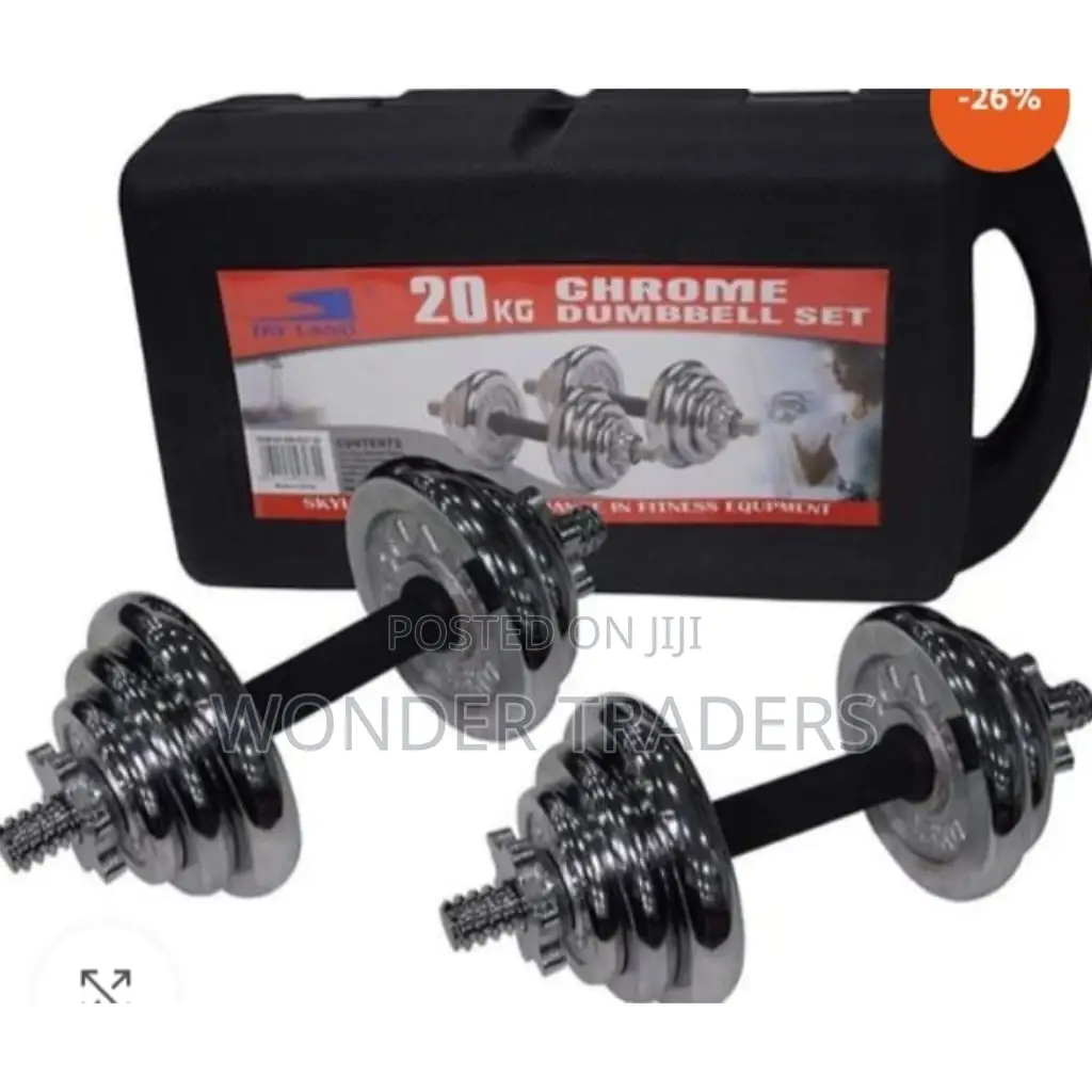 20kg Adjustable Cast Iron Chrome Dumbbell