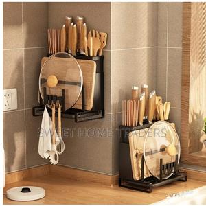 Knife Rack Wall Hanging Kitchen and Pot Lid Storage Rack. - thumbnail 2