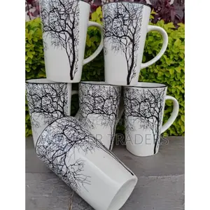 6pcs White Tree Mug Ceramic