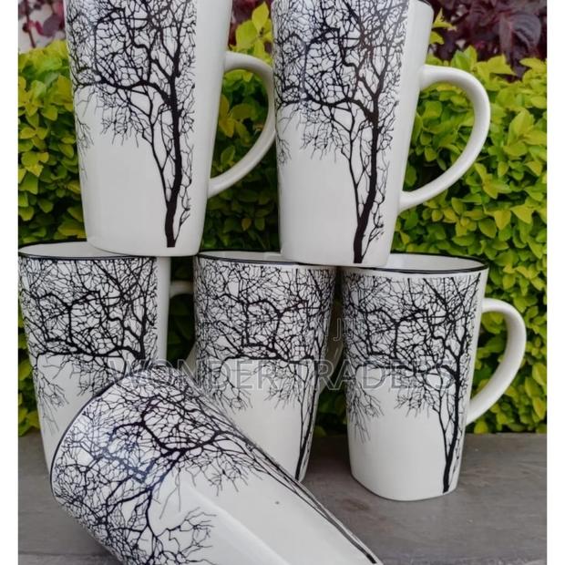 6pcs White Tree Mug Ceramic , - main view