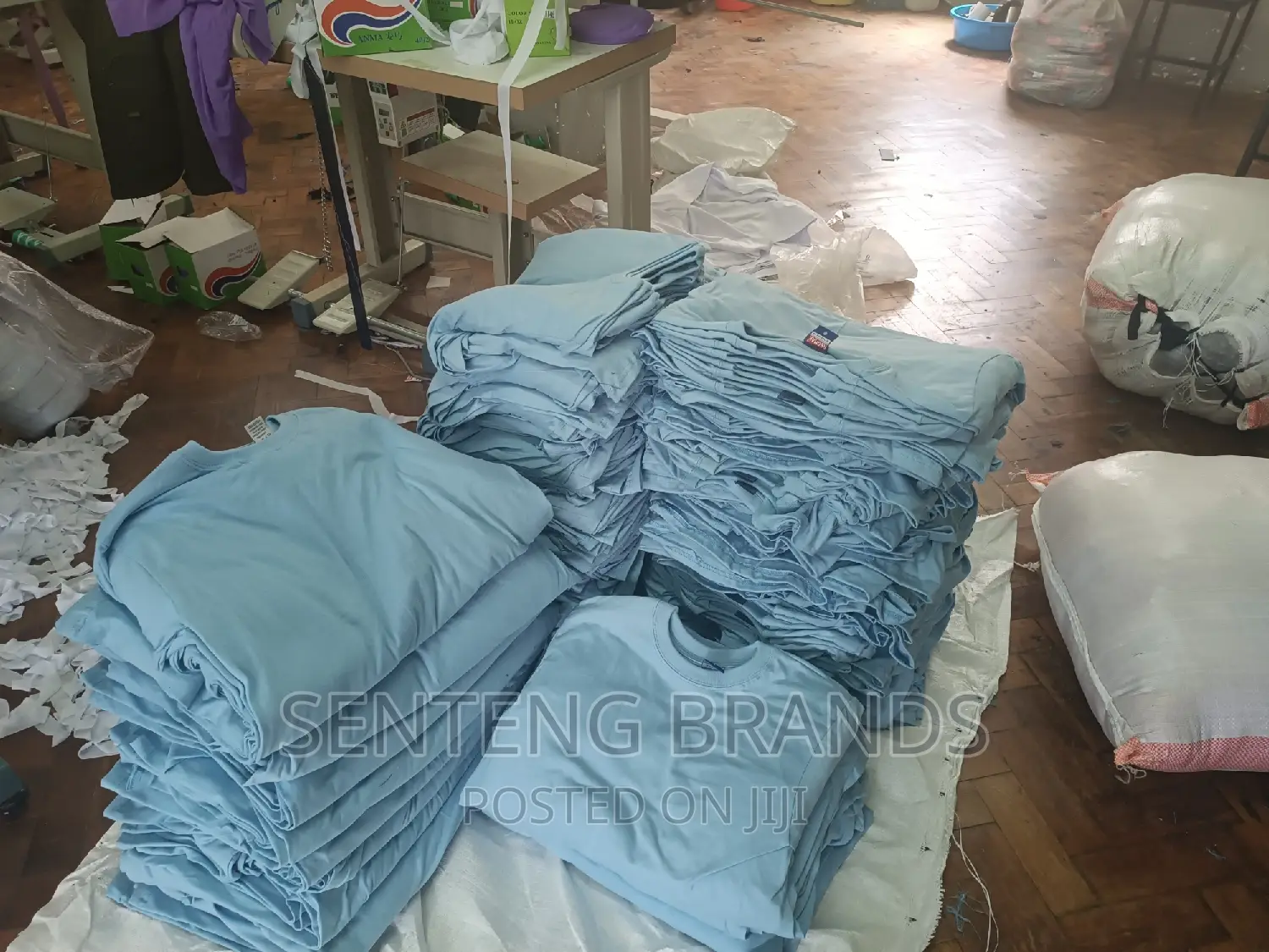 Sky Blue Round Neck T-Shirts