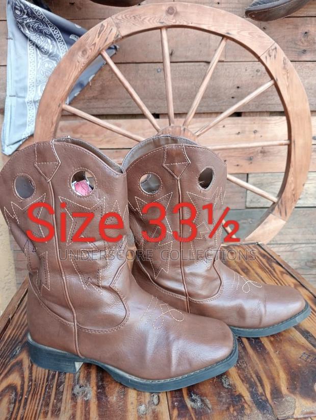 High-End Kids Cowboy Leather Shoes - main view