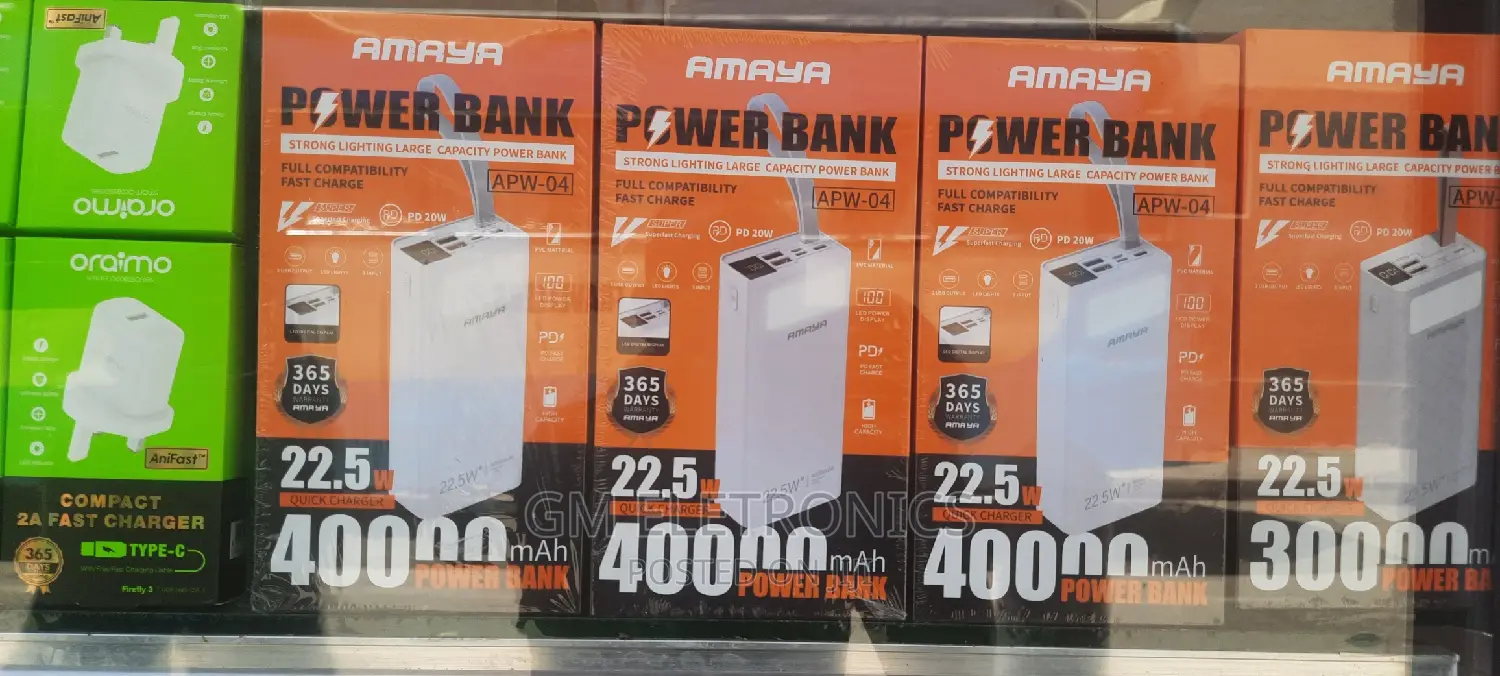 Amaya APW-04 Power Bank 40000mah 22.5W Super Fast Charging.